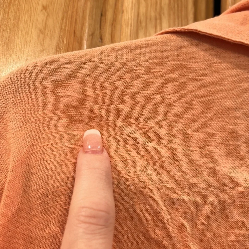 YFB Young Fabulous & Broke Women's Orange Button-Up Linen Dress - Picture 9 of 9